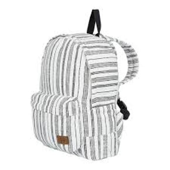 roxy Accessories - ROXY Sugar Baby Canvas Backpack in Anthracite Stripe Beach Vacation School Surf